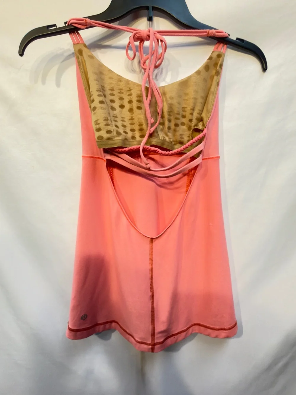 Lululemon electric coral hot yogi yoga halter tank top 6